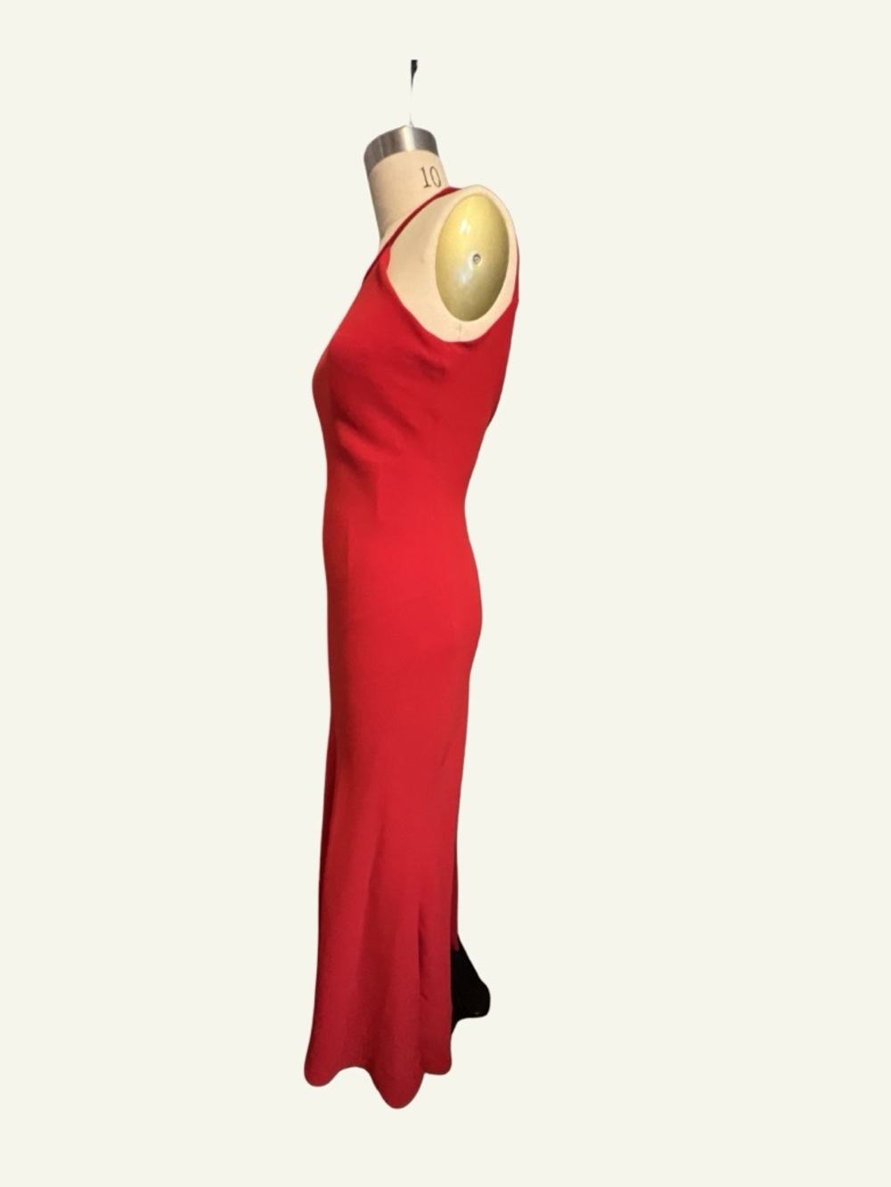 Calvin Klein Red Sleeveless Halter Neck Bodycon Dress - Picture 3 of 6
